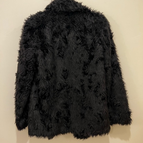 Theory Faux Fur Black Coat Petite/XS - Picture 2 of 6